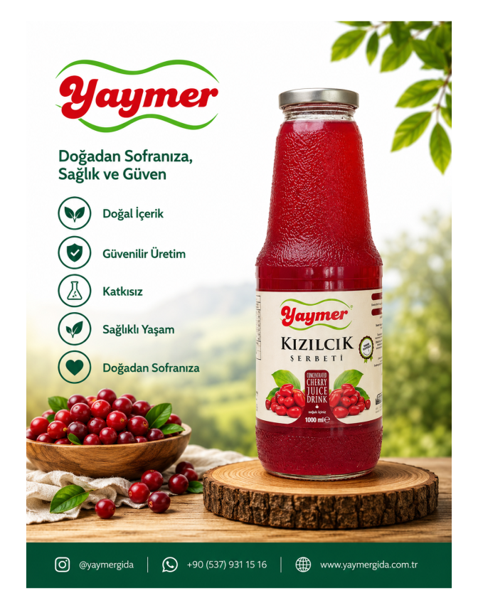 Kızılcık Şerbeti - 1000 ml